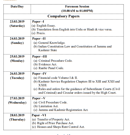 Capture1 1 JKPSC: Date Sheet for J&K Civil Services (Judicial) [Mains] Examination 2018